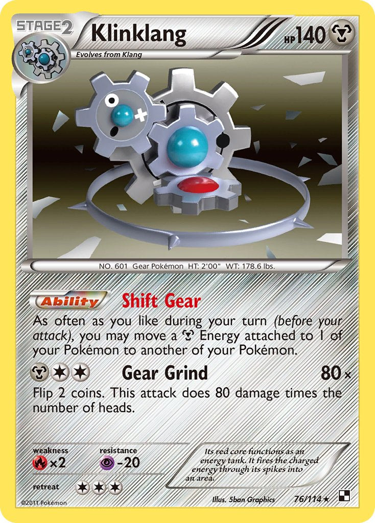 Klinklang (76/114) (Cracked Ice Holo) (Blister Exclusive) [Black & White: Base Set] | Gear Gaming Fayetteville