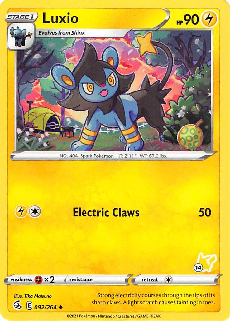 Luxio (092/264) (Pikachu Stamp #14) [Battle Academy 2022] | Gear Gaming Fayetteville