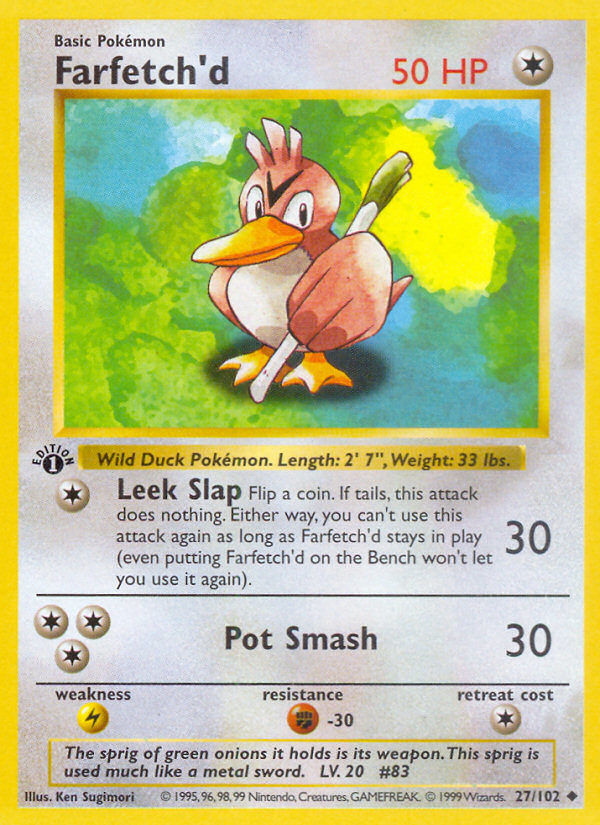 Farfetch'd (27/102) (Shadowless) [Base Set 1st Edition] | Gear Gaming Fayetteville