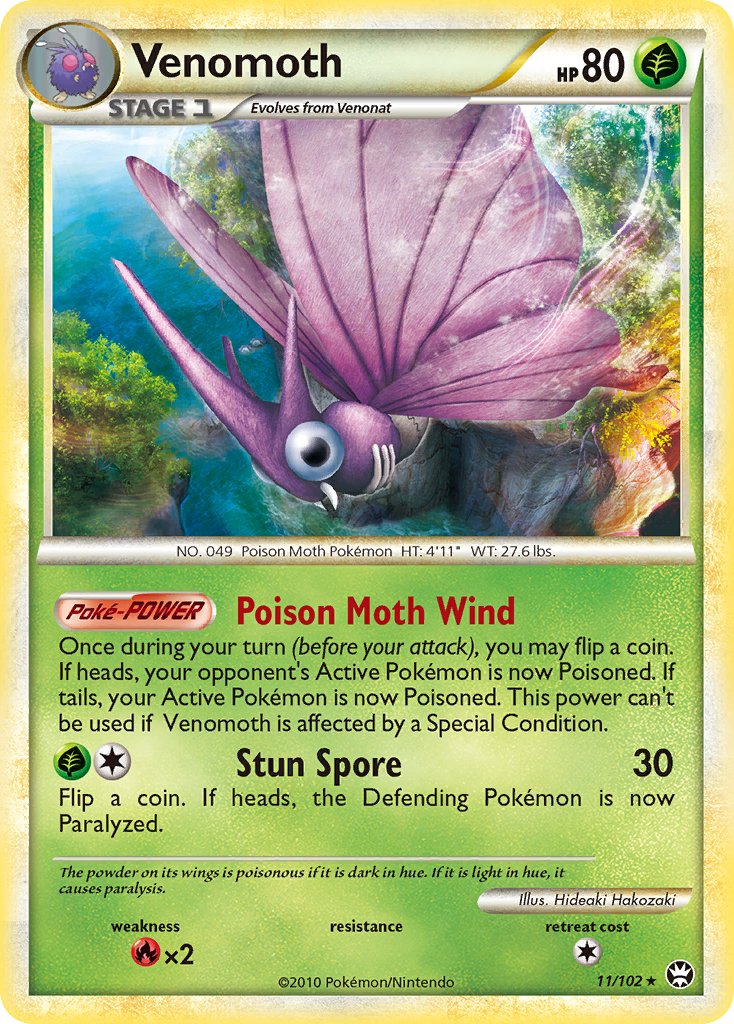 Venomoth (11/102) (Theme Deck Exclusive) [HeartGold & SoulSilver: Triumphant] | Gear Gaming Fayetteville