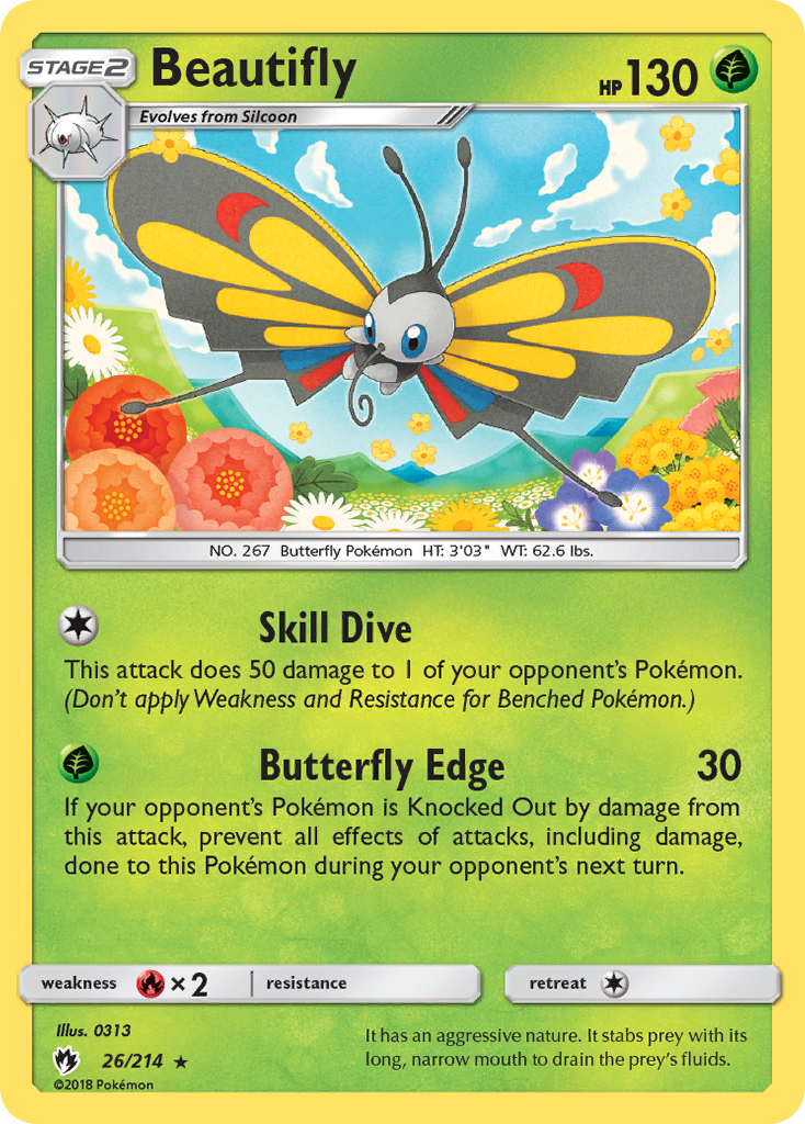 Beautifly (26/214) [Sun & Moon: Lost Thunder] | Gear Gaming Fayetteville