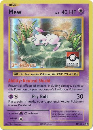 Mew (53/108) (League Promo 3rd Place) [XY: Evolutions] | Gear Gaming Fayetteville