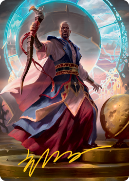 Teferi, Who Slows the Sunset Art Card (Gold-Stamped Signature) [Innistrad: Midnight Hunt Art Series] | Gear Gaming Fayetteville