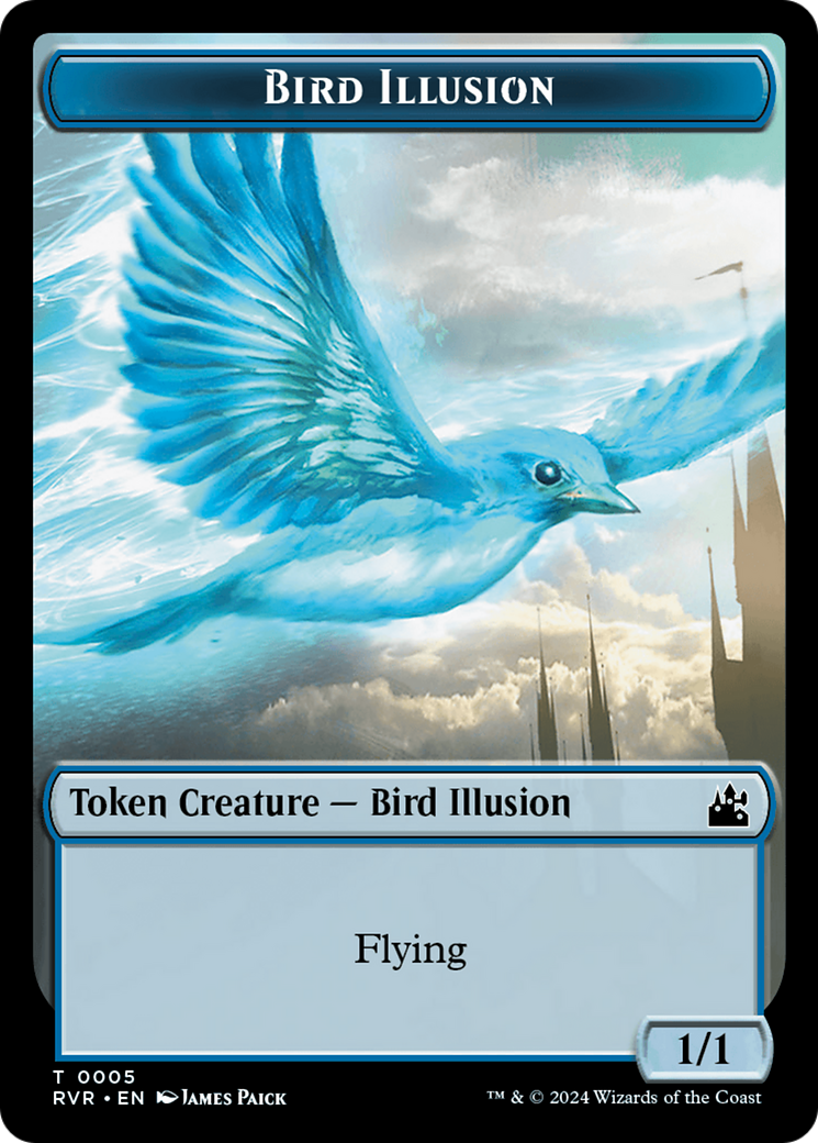 Elf Knight // Bird Illusion Double-Sided Token [Ravnica Remastered Tokens] | Gear Gaming Fayetteville