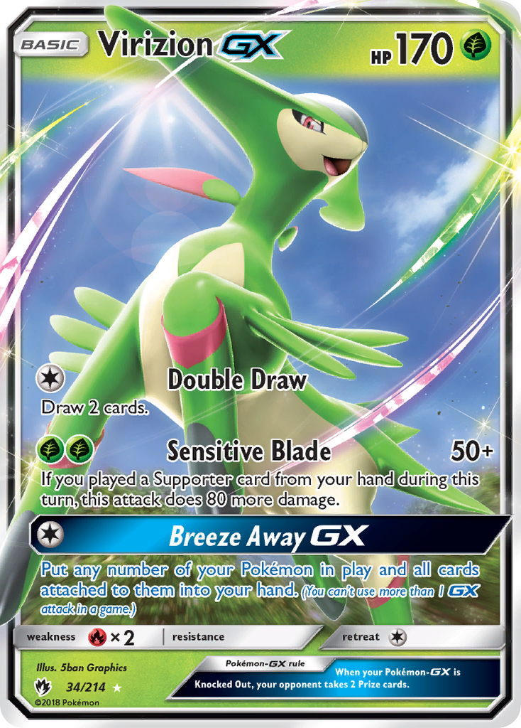 Virizion GX (34/214) [Sun & Moon: Lost Thunder] | Gear Gaming Fayetteville