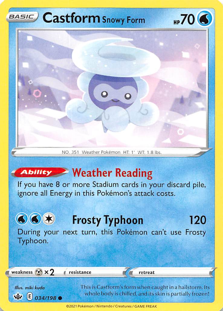 Castform Snowy Form (034/198) [Sword & Shield: Chilling Reign] | Gear Gaming Fayetteville