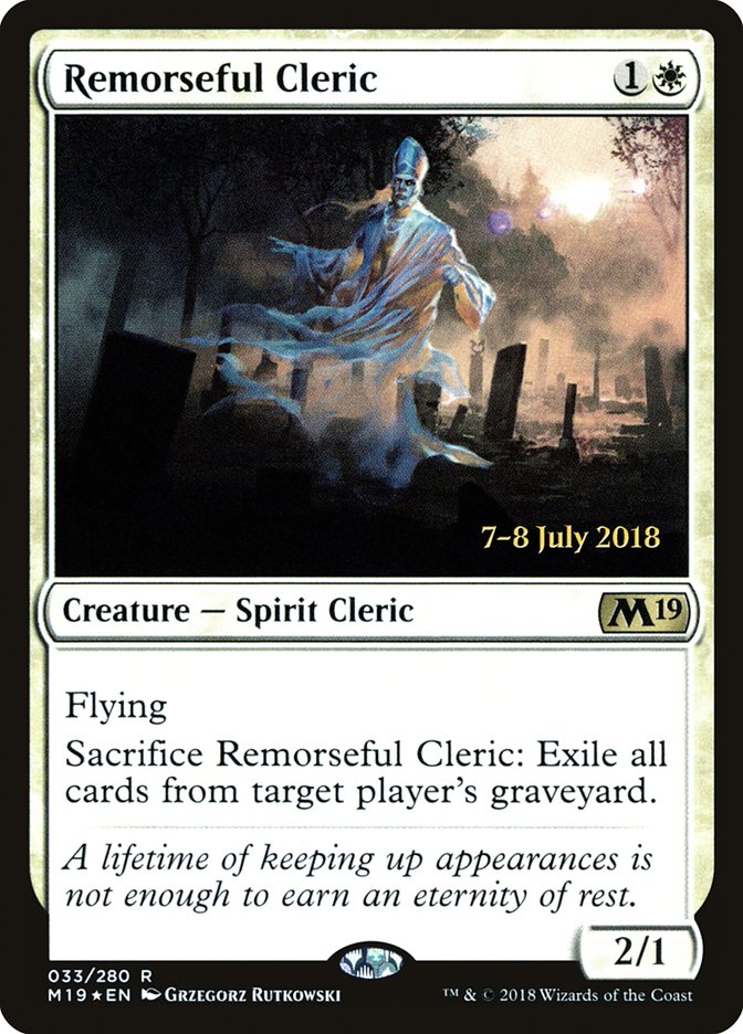 Remorseful Cleric [Core Set 2019 Prerelease Promos] | Gear Gaming Fayetteville