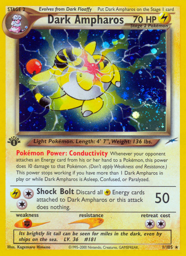 Dark Ampharos (1/105) [Neo Destiny 1st Edition] | Gear Gaming Fayetteville