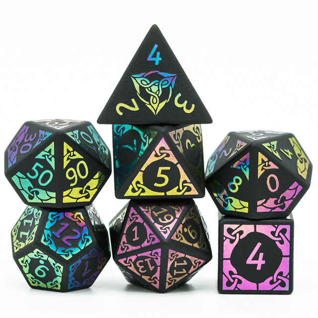 Rainbow Obsidian Gemstone Dice Set | Gear Gaming Fayetteville