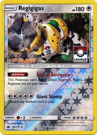 Regigigas (84/111) (League Promo 3rd Place) [Sun & Moon: Crimson Invasion] | Gear Gaming Fayetteville