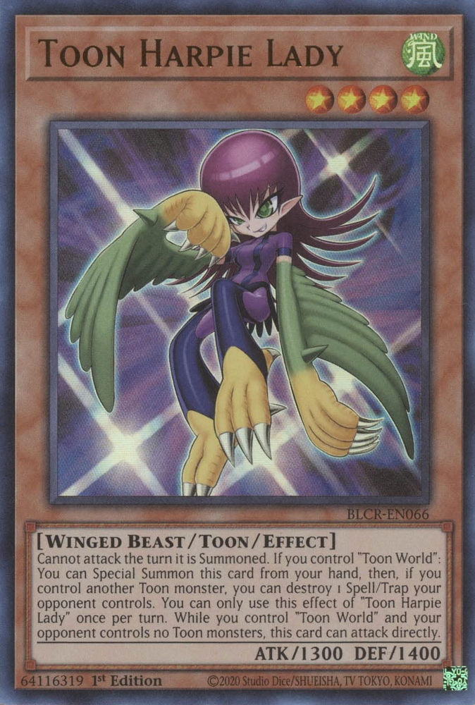 Toon Harpie Lady [BLCR-EN066] Ultra Rare | Gear Gaming Fayetteville