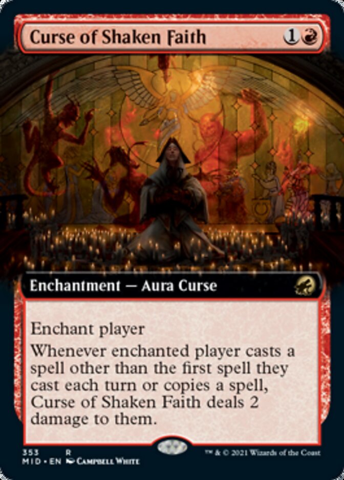 Curse of Shaken Faith (Extended Art) [Innistrad: Midnight Hunt] | Gear Gaming Fayetteville