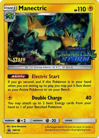 Manectric (SM130) (Staff Prerelease Promo) [Sun & Moon: Black Star Promos] | Gear Gaming Fayetteville