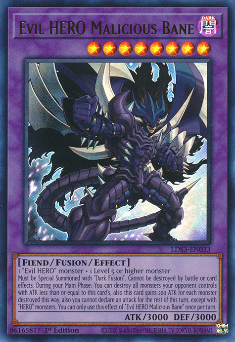 Evil HERO Malicious Bane [LDS3-EN033] Ultra Rare | Gear Gaming Fayetteville