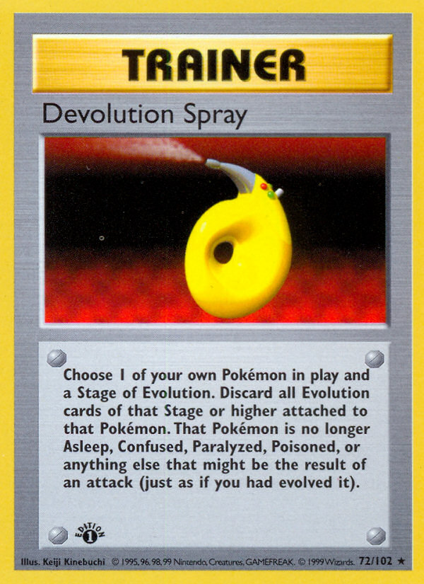 Devolution Spray (72/102) (Shadowless) [Base Set 1st Edition] | Gear Gaming Fayetteville