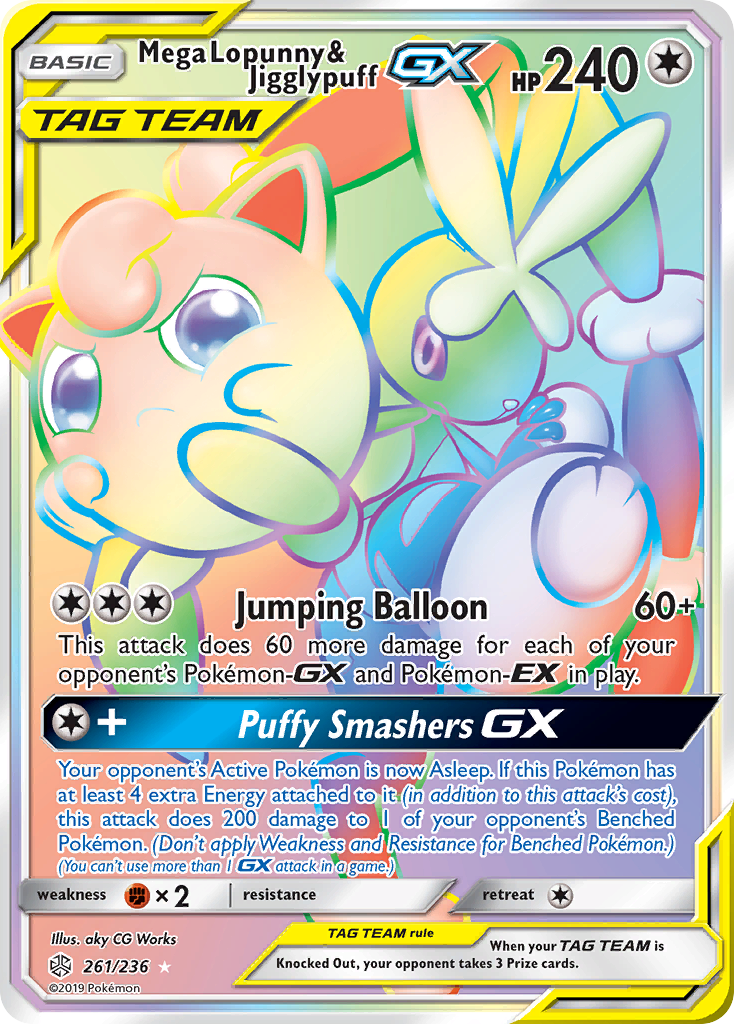 Mega Lopunny & Jigglypuff GX (261/236) [Sun & Moon: Cosmic Eclipse] | Gear Gaming Fayetteville