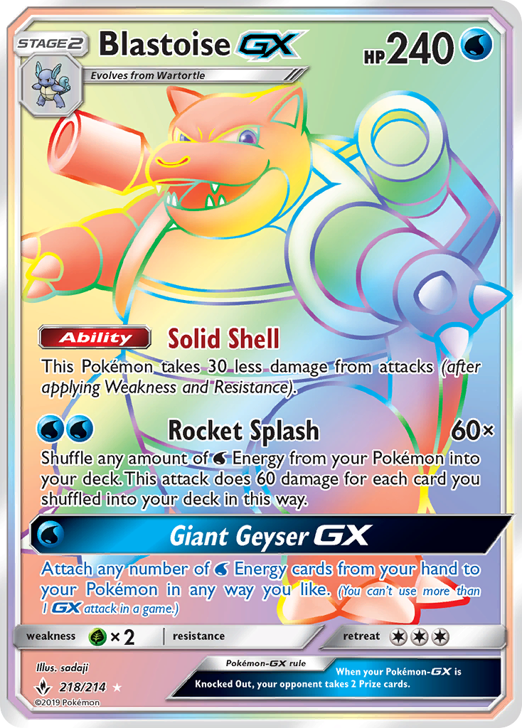 Blastoise GX (218/214) [Sun & Moon: Unbroken Bonds] | Gear Gaming Fayetteville