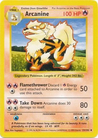 Arcanine (23/102) [Base Set Shadowless Unlimited] | Gear Gaming Fayetteville