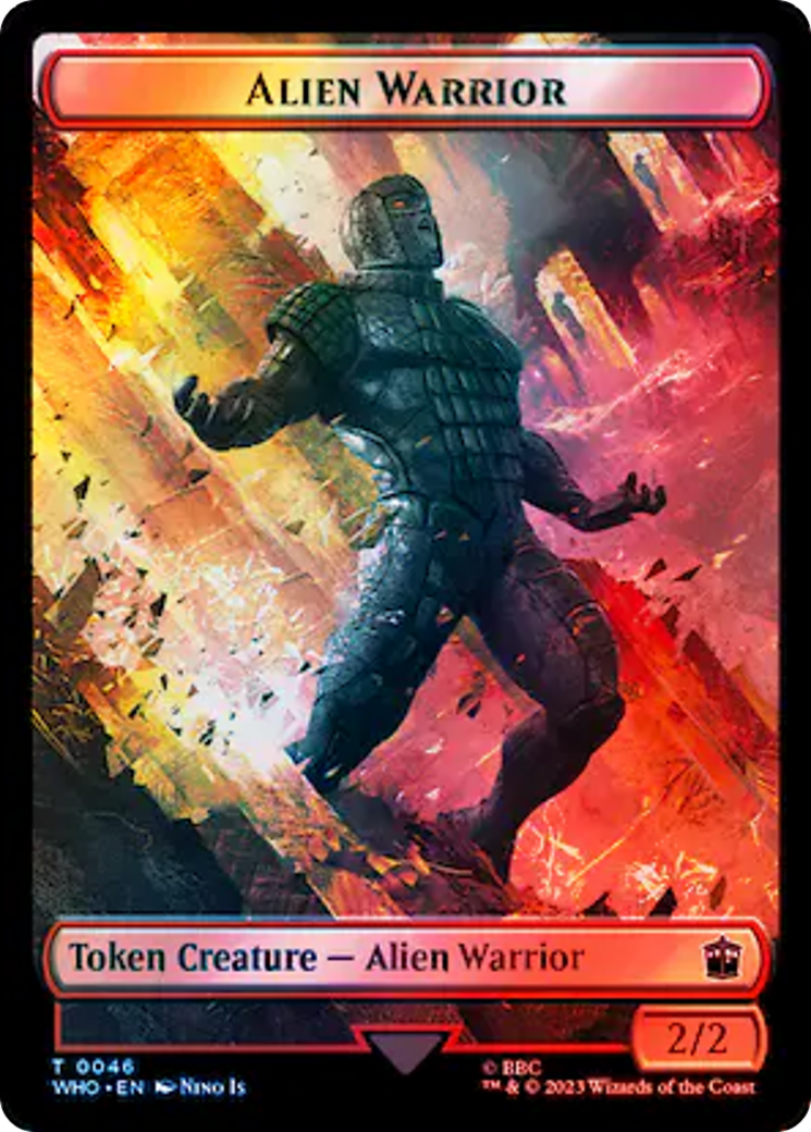 Dalek // Alien Warrior Double-Sided Token (Surge Foil) [Doctor Who Tokens] | Gear Gaming Fayetteville