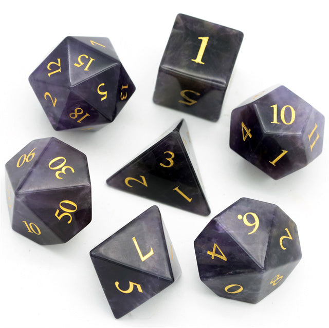 Amethyst Crystal Gemstone Dice Set | Gear Gaming Fayetteville