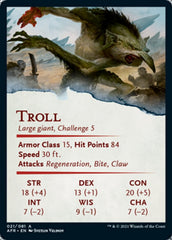 Troll Art Card (Gold-Stamped Signature) [Dungeons & Dragons: Adventures in the Forgotten Realms Art Series] | Gear Gaming Fayetteville