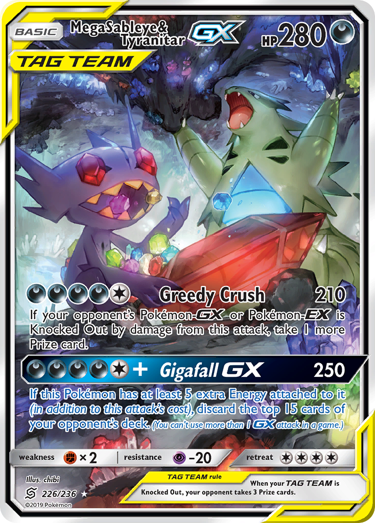 Mega Sableye & Tyranitar GX (226/236) [Sun & Moon: Unified Minds] | Gear Gaming Fayetteville