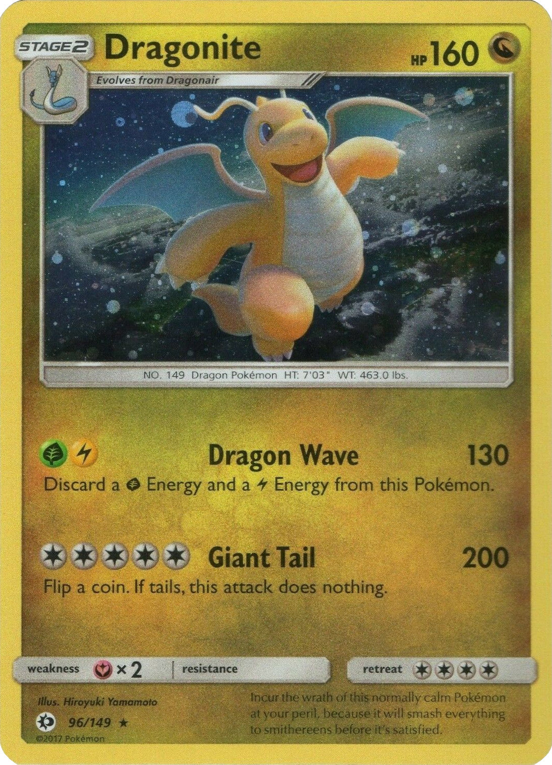 Dragonite (96/149) (Cosmos Holo) [Sun & Moon: Base Set] | Gear Gaming Fayetteville