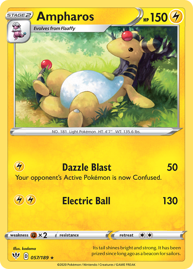 Ampharos (057/189) [Sword & Shield: Darkness Ablaze] | Gear Gaming Fayetteville