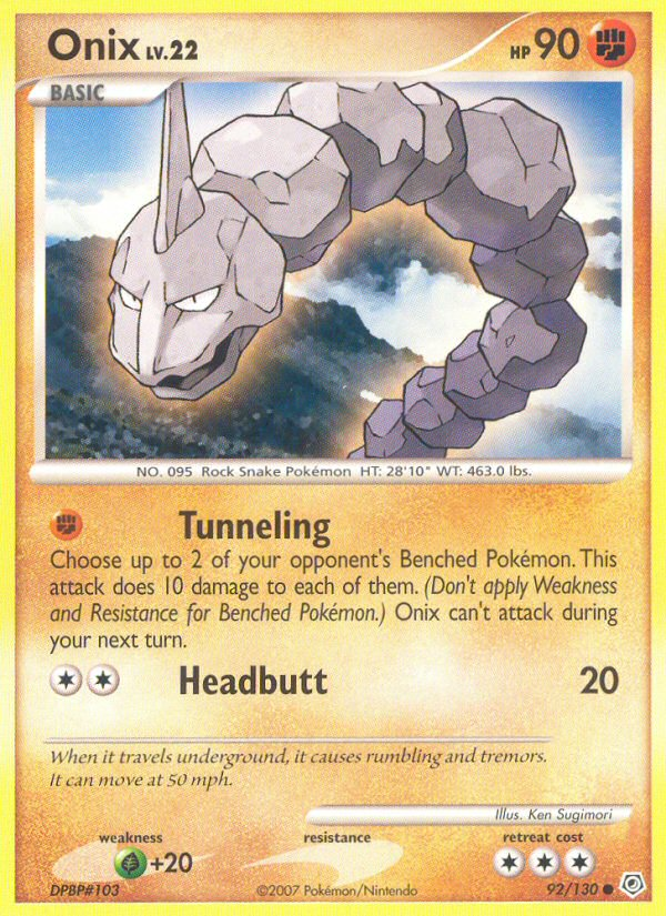 Onix (92/130) [Diamond & Pearl: Base Set] | Gear Gaming Fayetteville