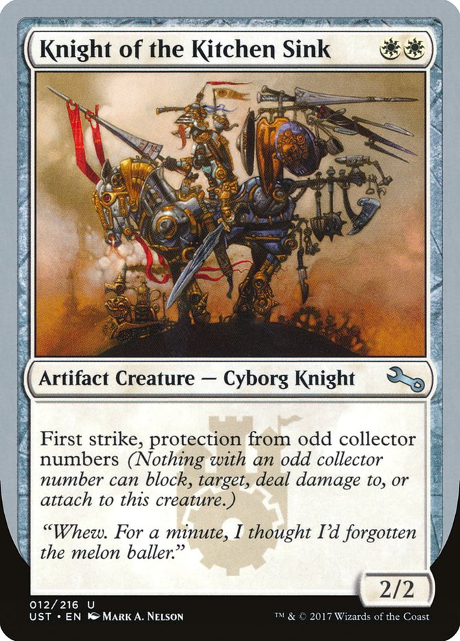 Knight of the Kitchen Sink ("protection from odd collector numbers") [Unstable] | Gear Gaming Fayetteville