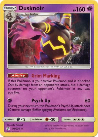 Dusknoir (85/236) (Theme Deck Exclusive) [Sun & Moon: Cosmic Eclipse] | Gear Gaming Fayetteville