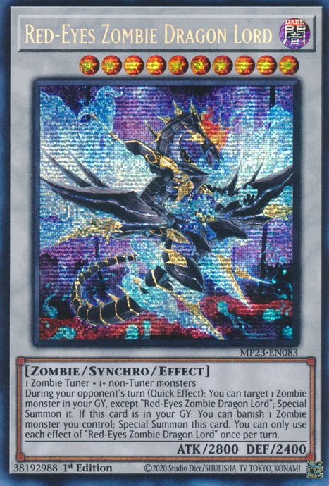 Red-Eyes Zombie Dragon Lord [MP23-EN083] Prismatic Secret Rare | Gear Gaming Fayetteville