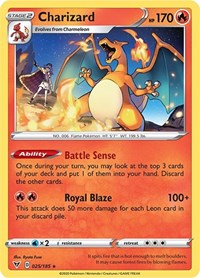 Charizard (025/185) (Cracked Ice Holo) (Theme Deck Exclusive) [Sword & Shield: Vivid Voltage] | Gear Gaming Fayetteville