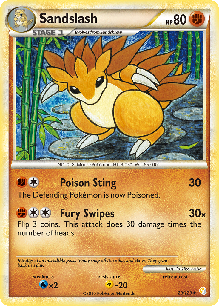 Sandslash (29/123) [HeartGold & SoulSilver: Base Set] | Gear Gaming Fayetteville