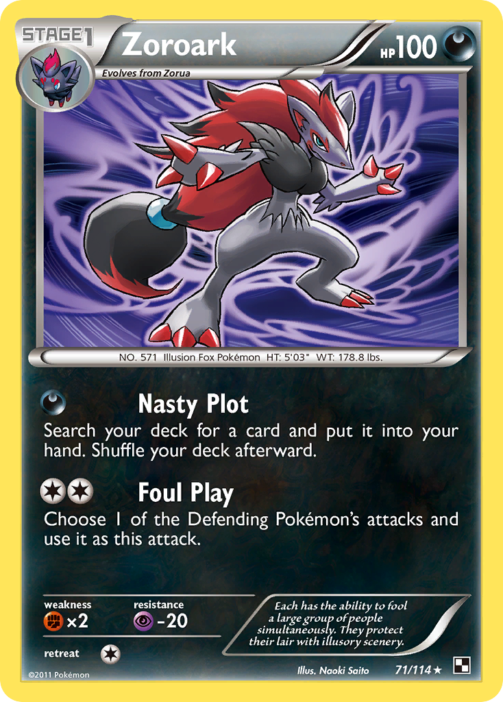 Zoroark (71/114) (Theme Deck Exclusive) [Black & White: Base Set] | Gear Gaming Fayetteville