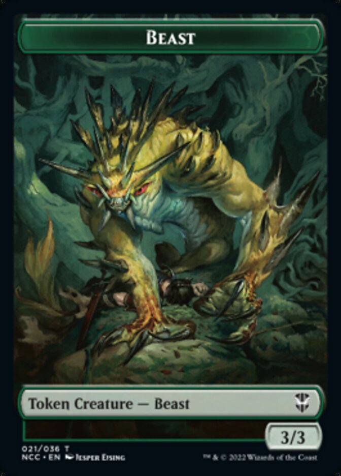 Beast // Saproling Double-Sided Token [Streets of New Capenna Commander Tokens] | Gear Gaming Fayetteville