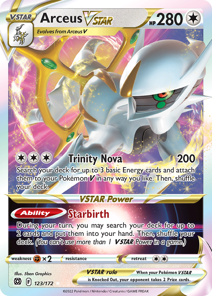 Arceus VSTAR (123/172) (Metal Card) [Sword & Shield: Brilliant Stars] | Gear Gaming Fayetteville