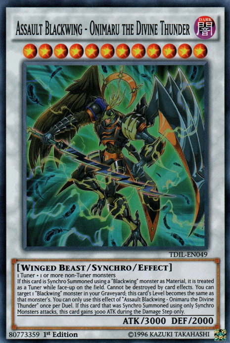 Assault Blackwing - Onimaru the Divine Thunder [TDIL-EN049] Super Rare | Gear Gaming Fayetteville