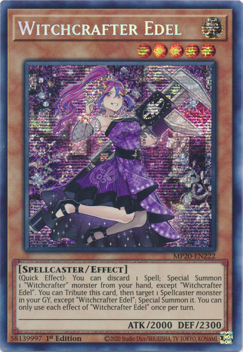 Witchcrafter Edel [MP20-EN222] Prismatic Secret Rare | Gear Gaming Fayetteville