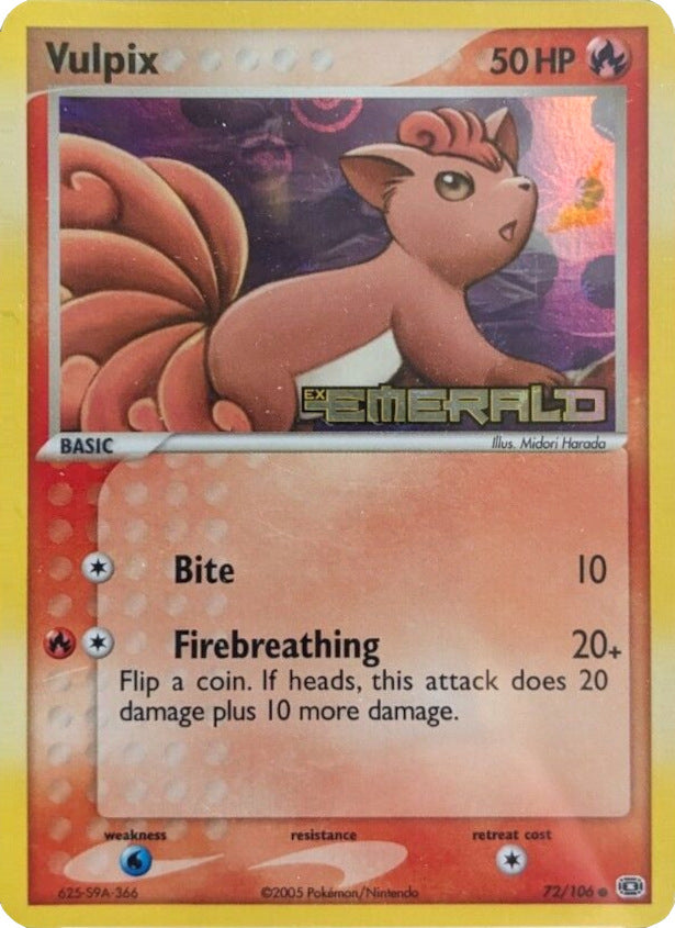 Vulpix (72/106) (Stamped) [EX: Emerald] | Gear Gaming Fayetteville