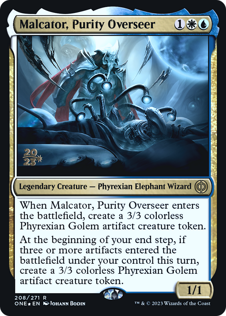 Malcator, Purity Overseer [Phyrexia: All Will Be One Prerelease Promos] | Gear Gaming Fayetteville