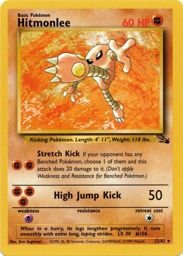 Hitmonlee (22/62) [Fossil Unlimited] | Gear Gaming Fayetteville