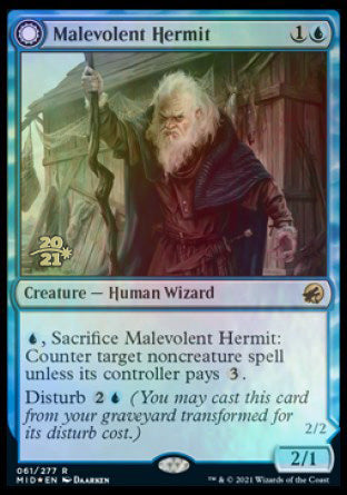 Malevolent Hermit // Benevolent Geist [Innistrad: Midnight Hunt Prerelease Promos] | Gear Gaming Fayetteville