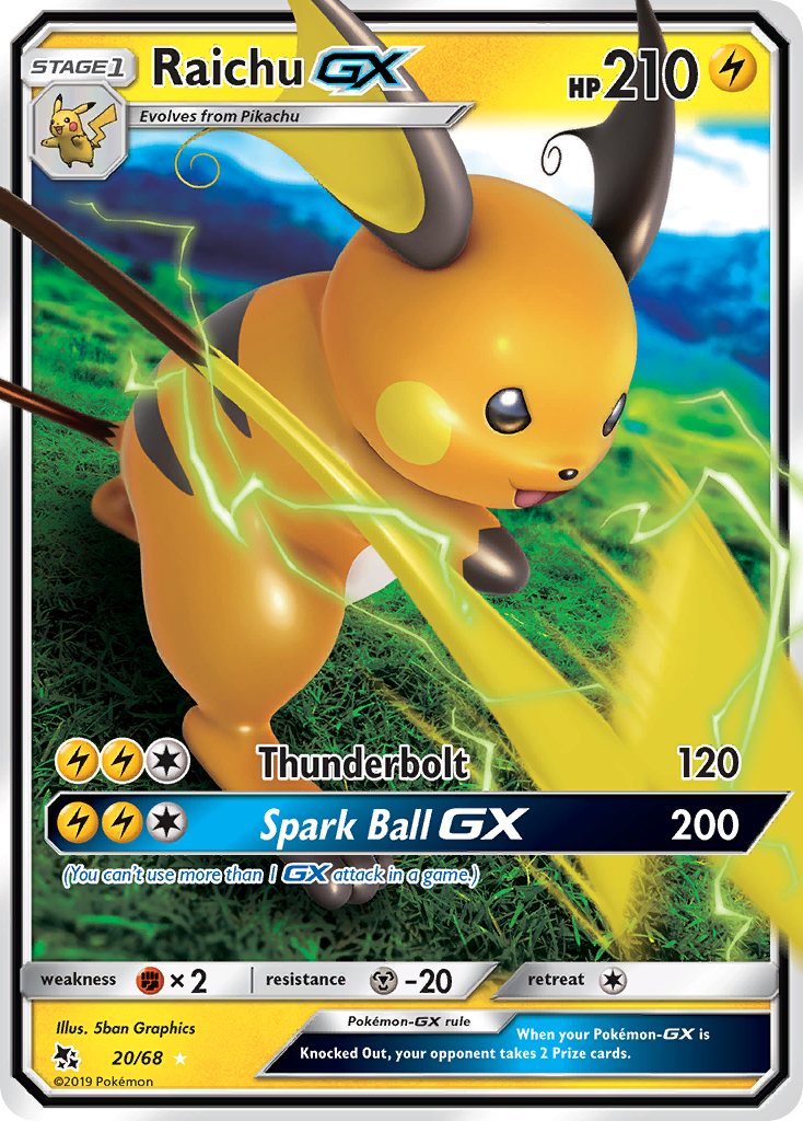 Raichu GX (20/68) [Sun & Moon: Hidden Fates] | Gear Gaming Fayetteville