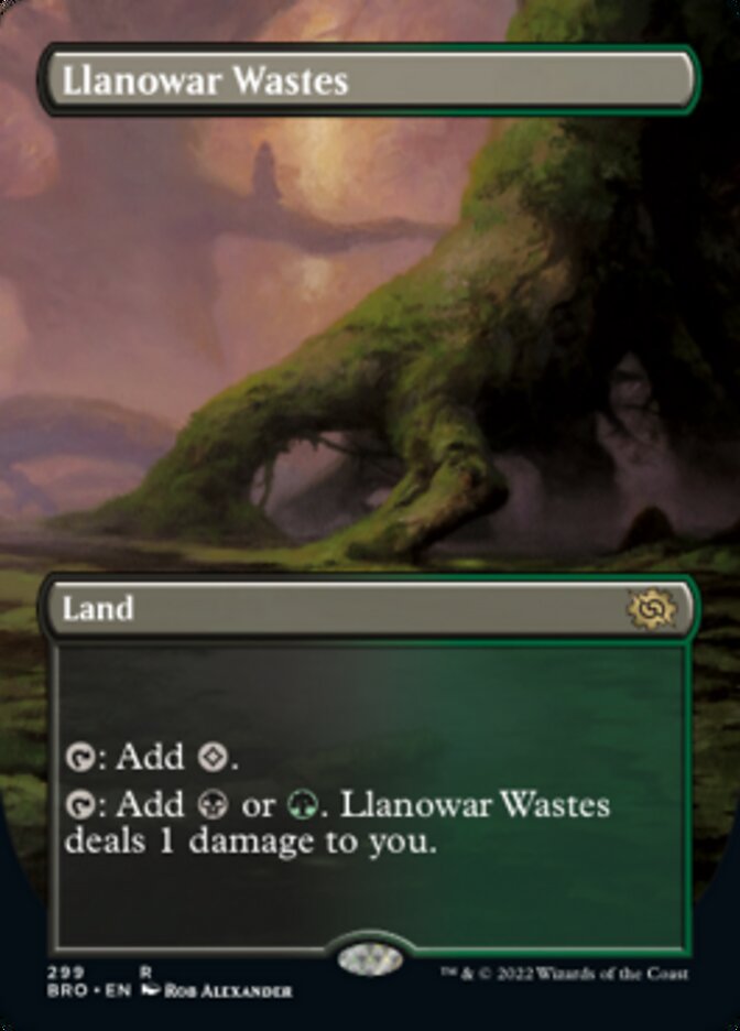 Llanowar Wastes (Borderless Alternate Art) [The Brothers' War] | Gear Gaming Fayetteville