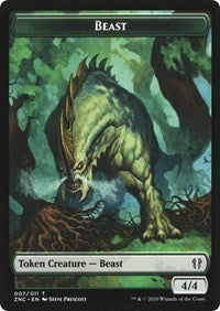 Beast // Saproling Double-Sided Token [Zendikar Rising Commander Tokens] | Gear Gaming Fayetteville