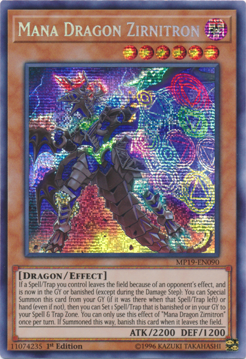 Mana Dragon Zirnitron [MP19-EN090] Prismatic Secret Rare | Gear Gaming Fayetteville