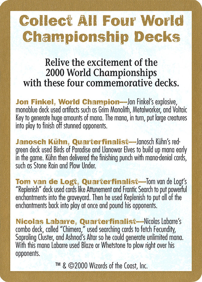 2000 World Championships Ad [World Championship Decks 2000] | Gear Gaming Fayetteville