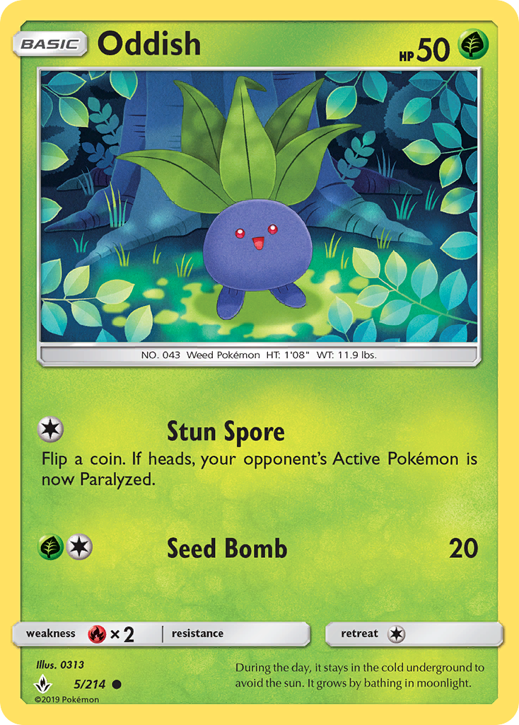 Oddish (5/214) [Sun & Moon: Unbroken Bonds] | Gear Gaming Fayetteville