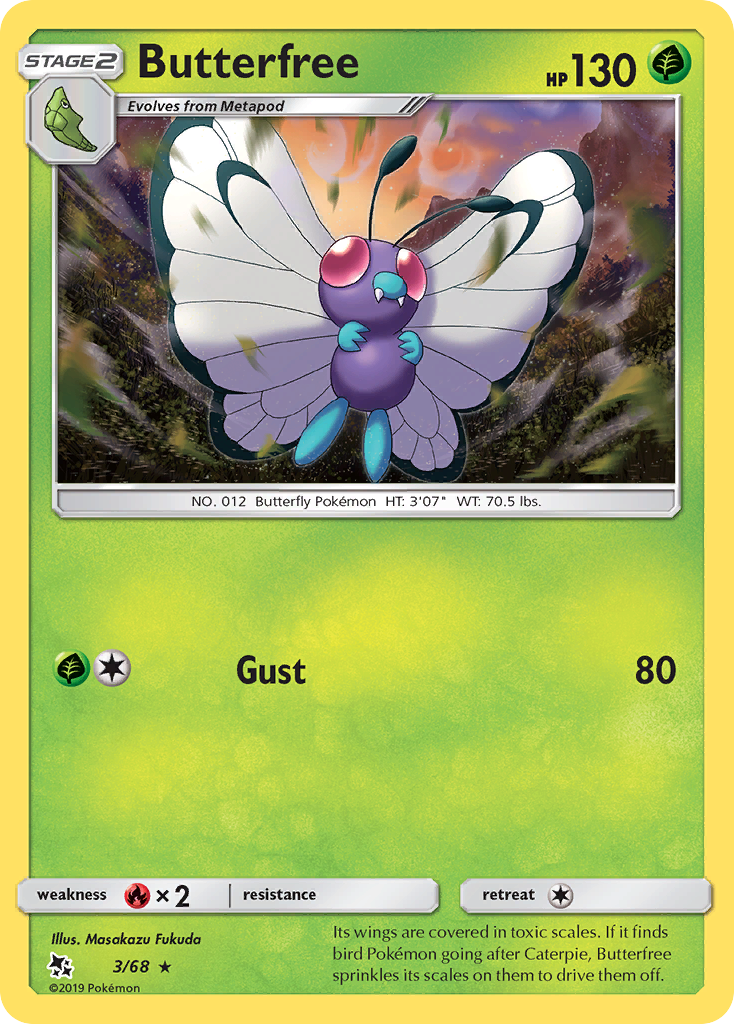 Butterfree (3/68) [Sun & Moon: Hidden Fates] | Gear Gaming Fayetteville